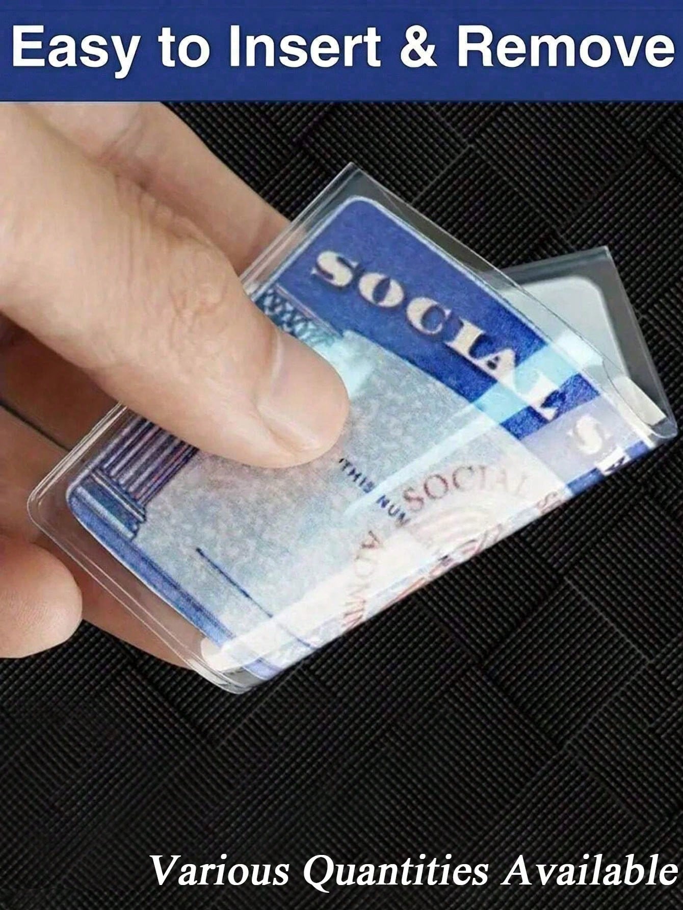 Transparent PVC Waterproof Medical Card/Credit Card, Business/Social Security Card Protector - Transparent Vinyl Plastic Sleeve, Suitable For Insurance Card, Social Security Card, Metro Card, Driver's