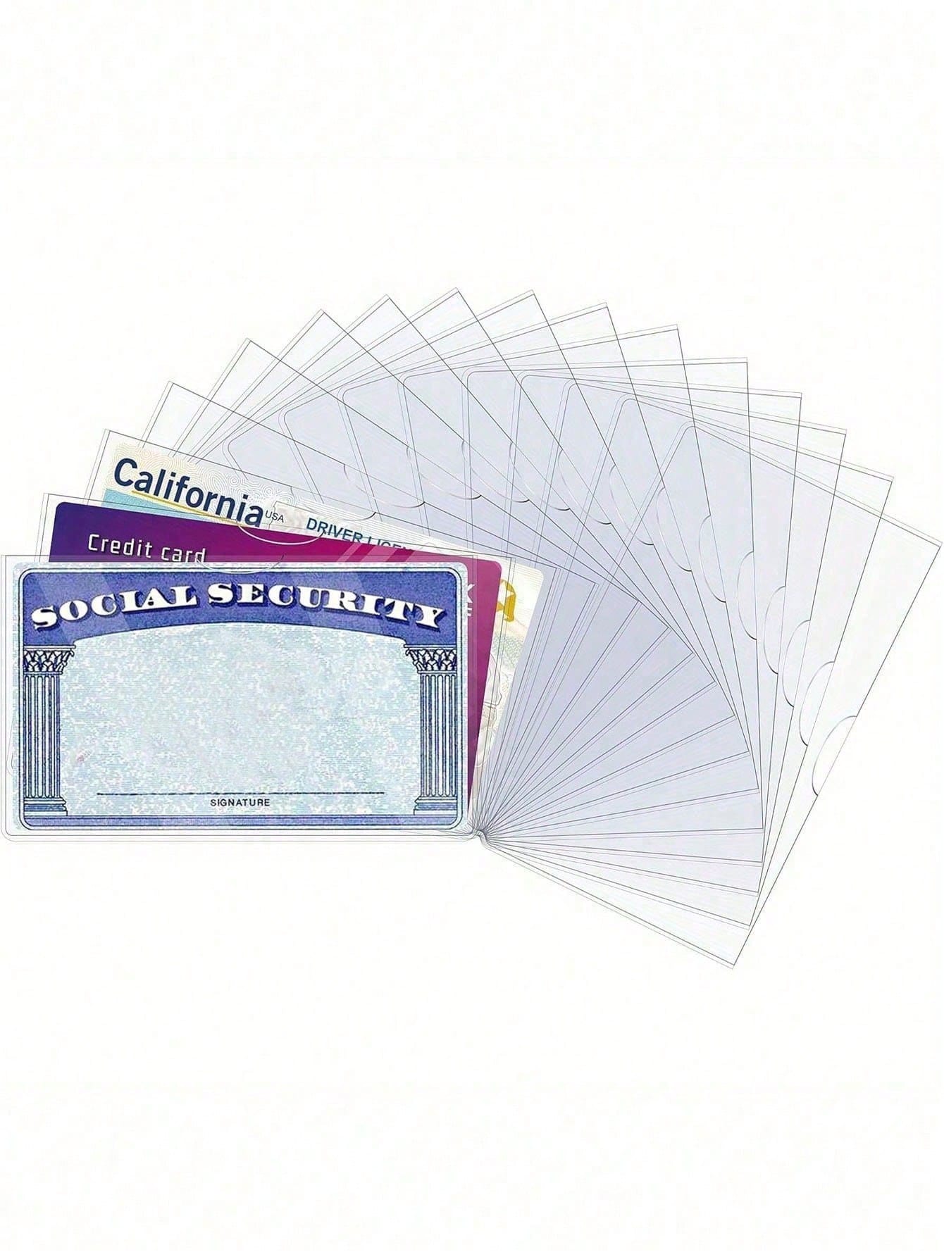 Transparent PVC Waterproof Medical Card/Credit Card, Business/Social Security Card Protector - Transparent Vinyl Plastic Sleeve, Suitable For Insurance Card, Social Security Card, Metro Card, Driver's
