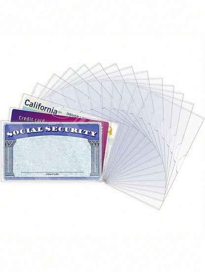 Transparent PVC Waterproof Medical Card/Credit Card, Business/Social Security Card Protector - Transparent Vinyl Plastic Sleeve, Suitable For Insurance Card, Social Security Card, Metro Card, Driver's