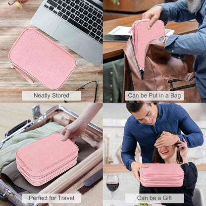 Travel Organizer Pouch Electronic Accessories Carry Portable Waterproof Double Layers All-In-One Storage Bag Cord, Phone, Earphone