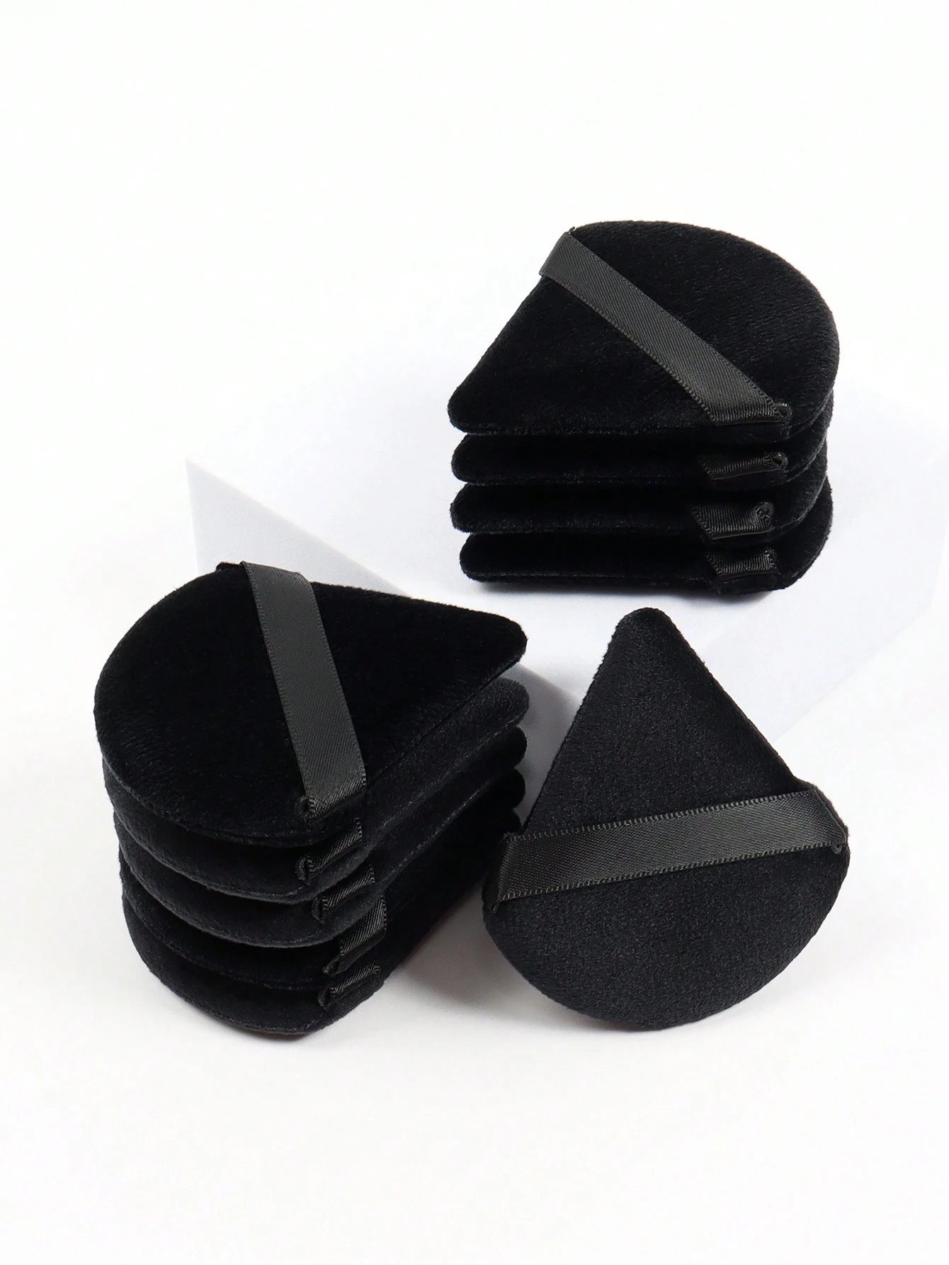 Triangle-Shaped Velvet Powder Puff 5/10/20/30/50/100pcs, Made Of Super-Soft Velvet, Designed For Contouring, Eye, And Corner, Suitable For All Skin Types, Makeup Accessories, Makeup Sponge, Gifts For