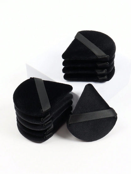 Triangle-Shaped Velvet Powder Puff 5/10/20/30/50/100pcs, Made Of Super-Soft Velvet, Designed For Contouring, Eye, And Corner, Suitable For All Skin Types, Makeup Accessories, Makeup Sponge, Gifts For