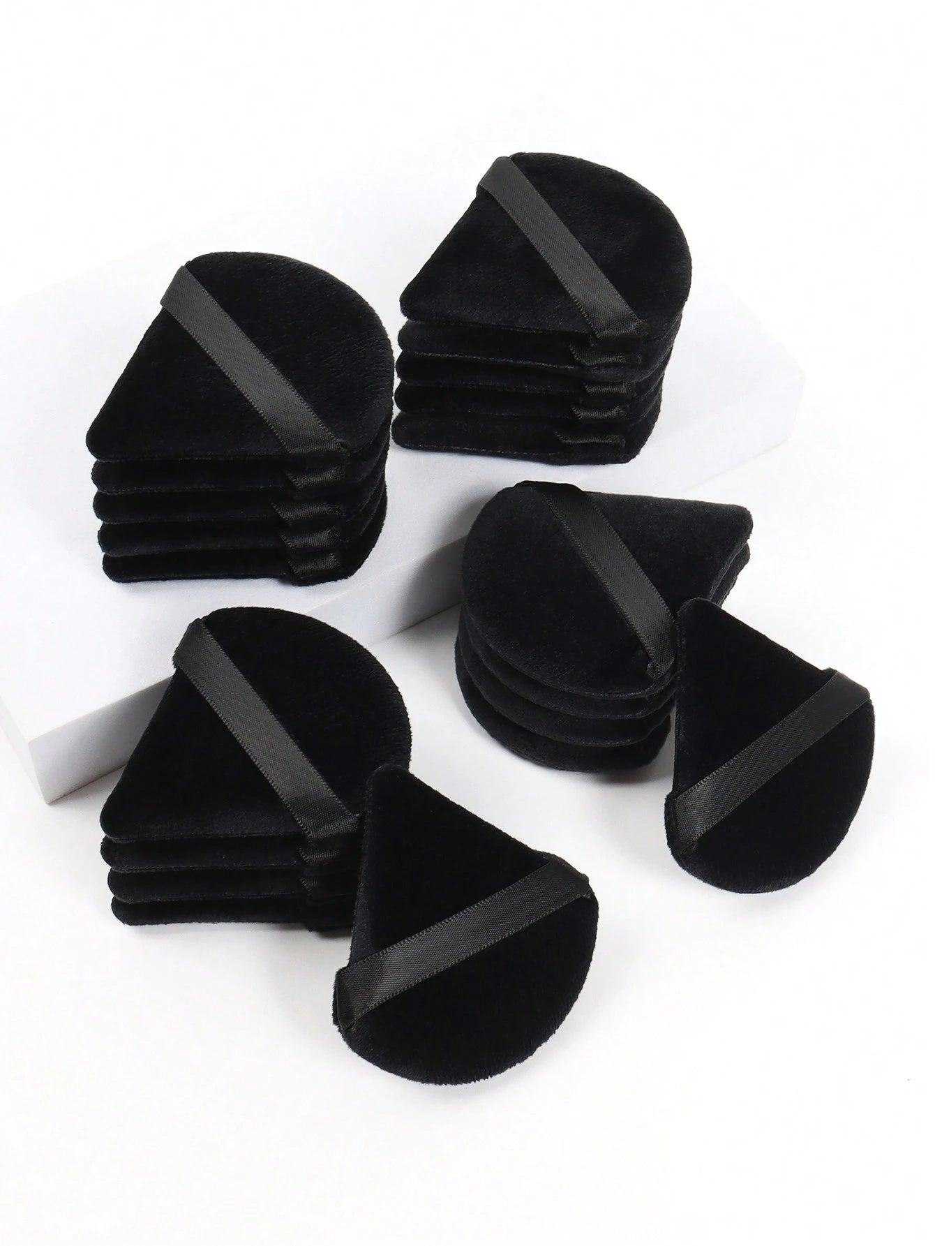 Triangle-Shaped Velvet Powder Puff 5/10/20/30/50/100pcs, Made Of Super-Soft Velvet, Designed For Contouring, Eye, And Corner, Suitable For All Skin Types, Makeup Accessories, Makeup Sponge, Gifts For