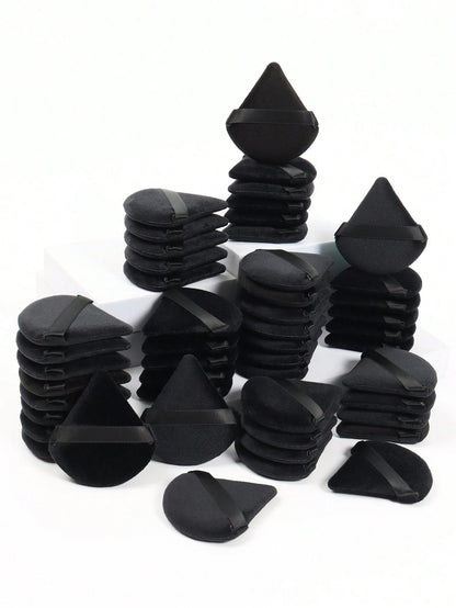 Triangle-Shaped Velvet Powder Puff 5/10/20/30/50/100pcs, Made Of Super-Soft Velvet, Designed For Contouring, Eye, And Corner, Suitable For All Skin Types, Makeup Accessories, Makeup Sponge, Gifts For