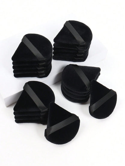 Triangle-Shaped Velvet Powder Puff 5/10/20/30/50/100pcs, Made Of Super-Soft Velvet, Designed For Contouring, Eye, And Corner, Suitable For All Skin Types, Makeup Accessories, Makeup Sponge, Gifts For