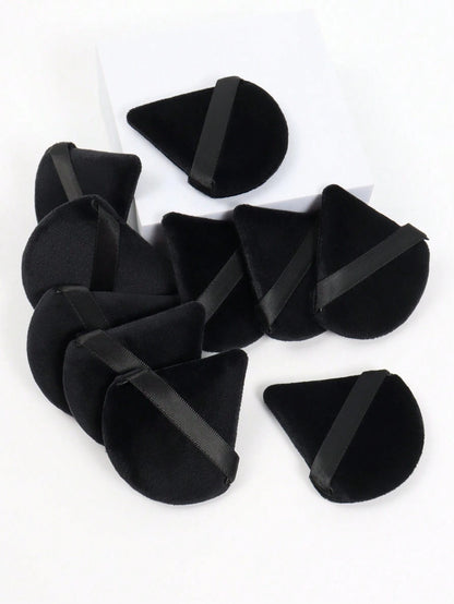 Triangle-Shaped Velvet Powder Puff 5/10/20/30/50/100pcs, Made Of Super-Soft Velvet, Designed For Contouring, Eye, And Corner, Suitable For All Skin Types, Makeup Accessories, Makeup Sponge, Gifts For