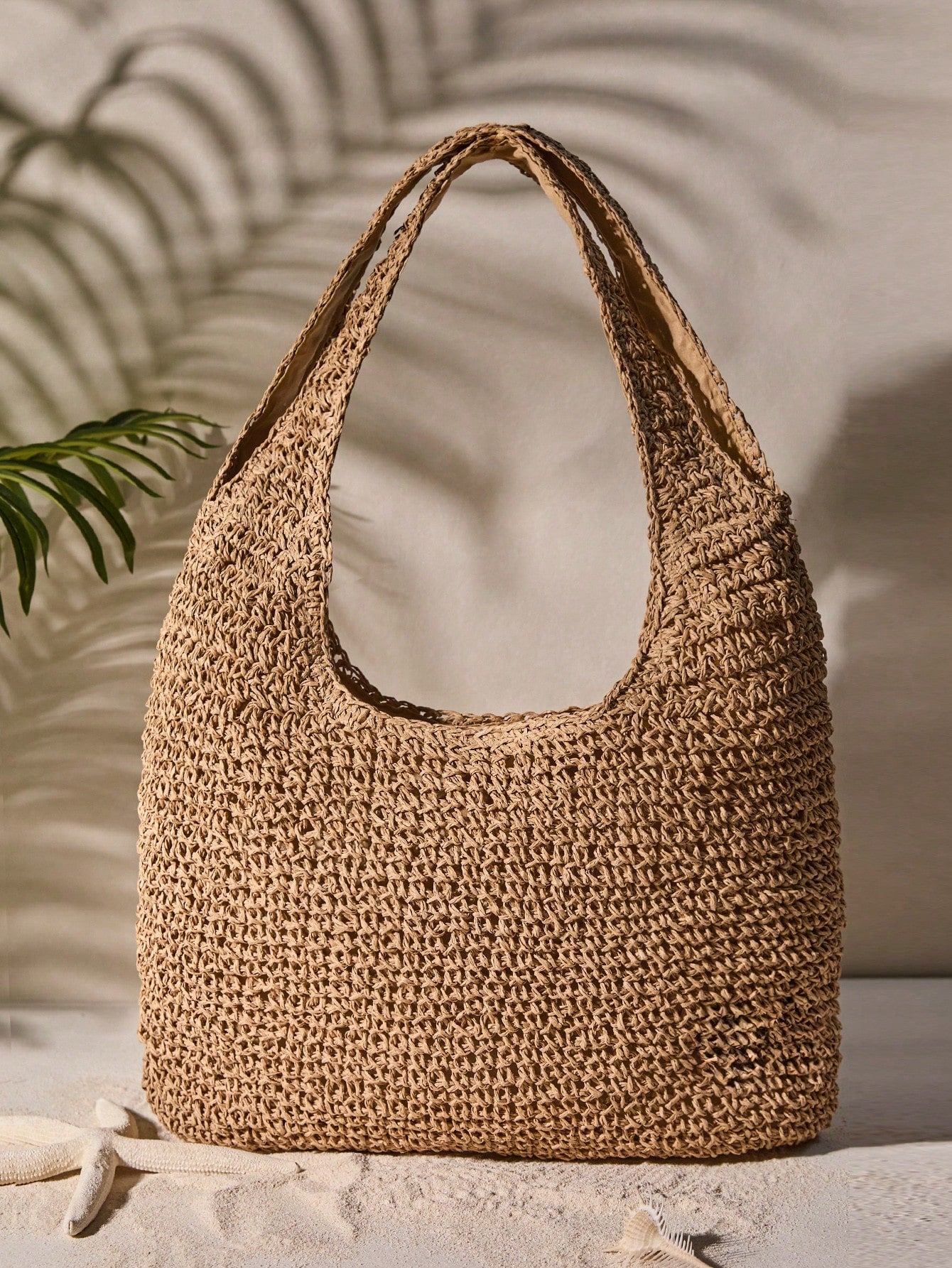Tropiscape Medium Solid Color Double Handle, Perfect For Summer Travel Vacation, Straw Purse, Straw Beach Bag, Beach Necessities, Beach Essentials, Beach Stuff & Summer Essentials School Bag, Large Ca