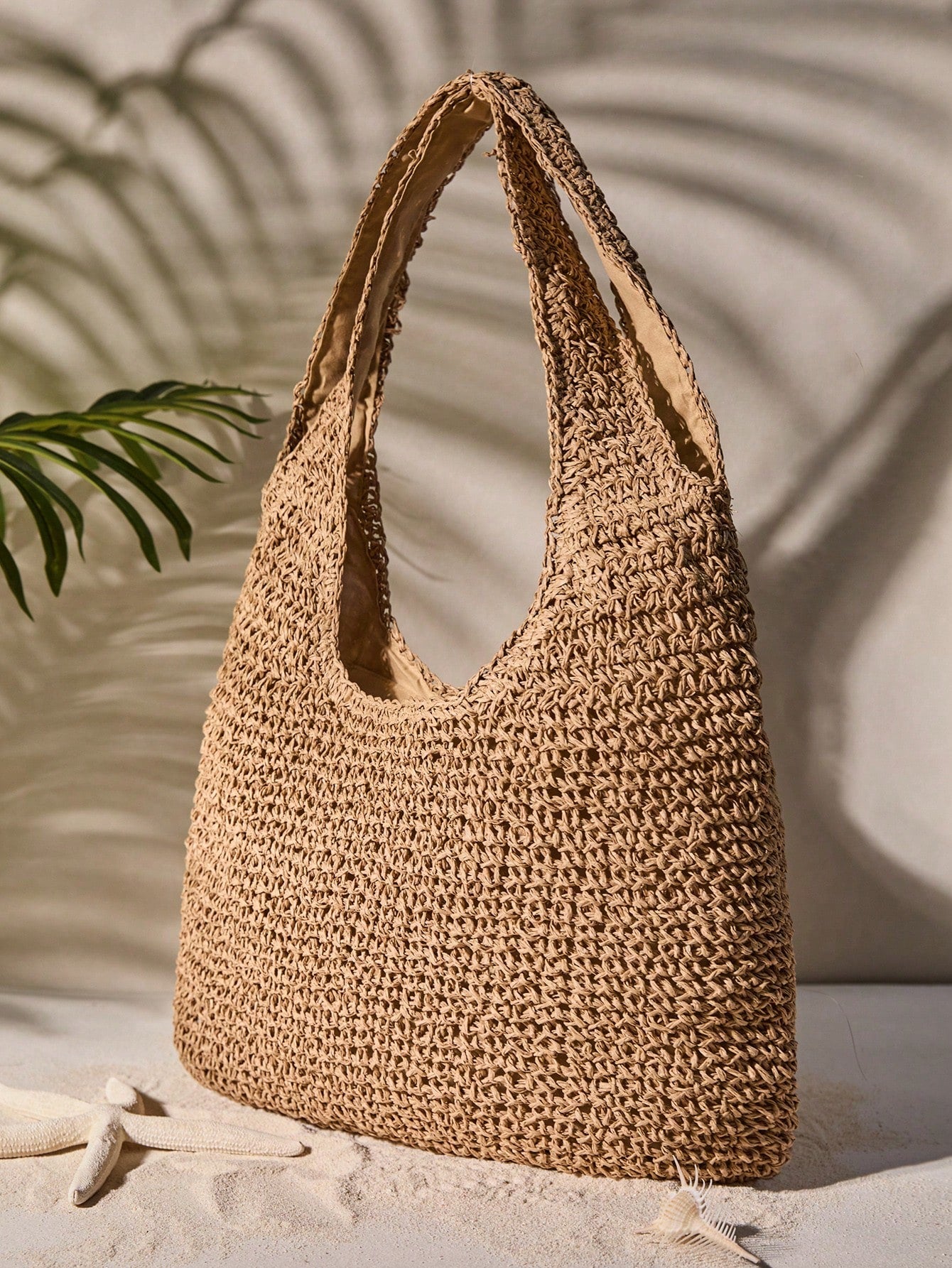 Tropiscape Medium Solid Color Double Handle, Perfect For Summer Travel Vacation, Straw Purse, Straw Beach Bag, Beach Necessities, Beach Essentials, Beach Stuff & Summer Essentials School Bag, Large Ca