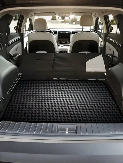 Trunk Mat- Universal, Stylish Houndstooth Pattern- Suitable For Most Cars, SUVs, And Trucks- One-Piece Interior Protection And Outdoor Mat- Durable And Stylish Vehicle Accessory, The Perfect Car P