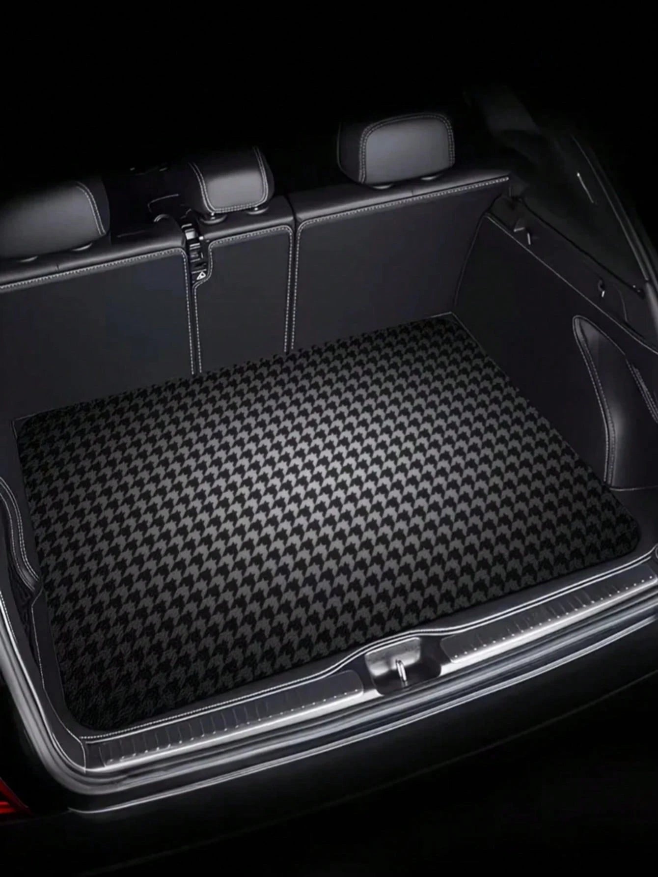Trunk Mat- Universal, Stylish Houndstooth Pattern- Suitable For Most Cars, SUVs, And Trucks- One-Piece Interior Protection And Outdoor Mat- Durable And Stylish Vehicle Accessory, The Perfect Car P