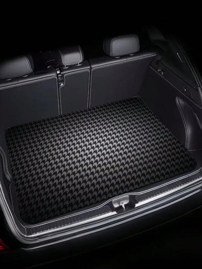 Trunk Mat- Universal, Stylish Houndstooth Pattern- Suitable For Most Cars, SUVs, And Trucks- One-Piece Interior Protection And Outdoor Mat- Durable And Stylish Vehicle Accessory, The Perfect Car P
