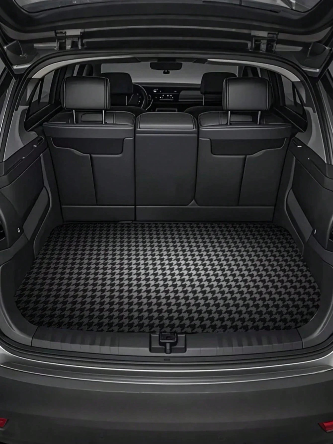Trunk Mat- Universal, Stylish Houndstooth Pattern- Suitable For Most Cars, SUVs, And Trucks- One-Piece Interior Protection And Outdoor Mat- Durable And Stylish Vehicle Accessory, The Perfect Car P
