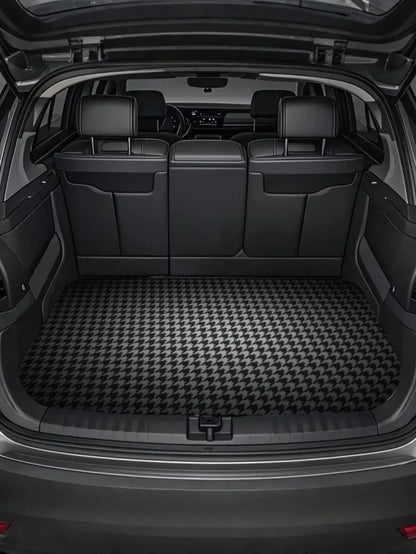 Trunk Mat- Universal, Stylish Houndstooth Pattern- Suitable For Most Cars, SUVs, And Trucks- One-Piece Interior Protection And Outdoor Mat- Durable And Stylish Vehicle Accessory, The Perfect Car P