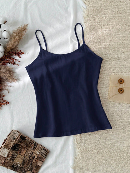 Tseoso Casual Minimalist Tank Top, Versatile 95% Cotton, Suitable For Summer