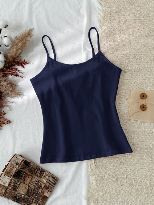 Tseoso Casual Minimalist Tank Top, Versatile 95% Cotton, Suitable For Summer