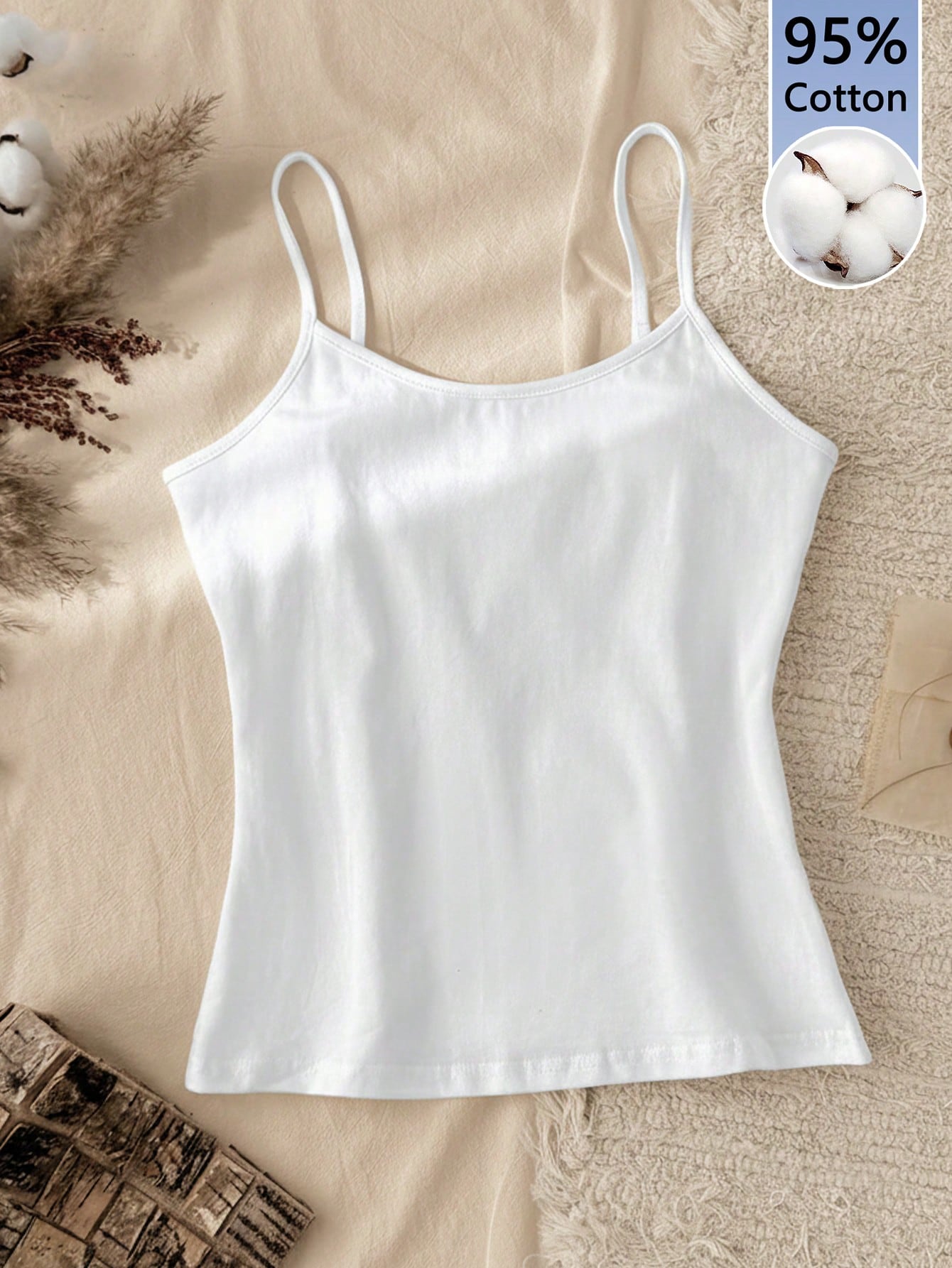 Tseoso Casual Minimalist Tank Top, Versatile 95% Cotton, Suitable For Summer
