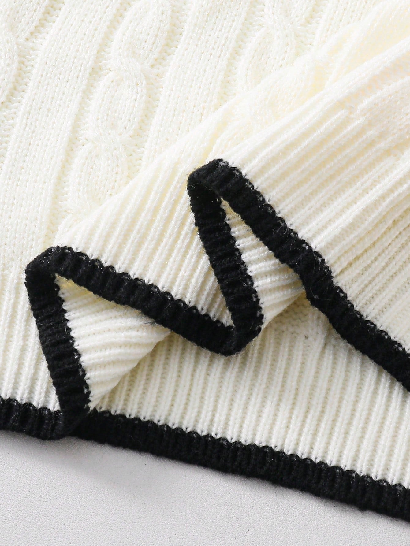 Tween Girls Striped Colorblock Cable Knit V-Neck Lantern Sleeve Oversized Pullover Sweater, Suitable For Autumn/Winter And Outdoor Wear