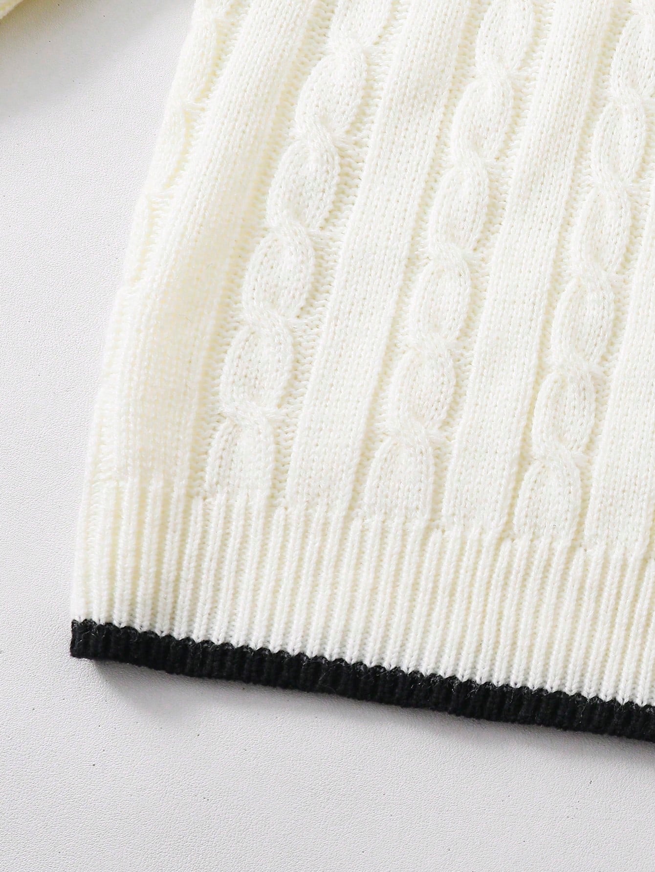 Tween Girls Striped Colorblock Cable Knit V-Neck Lantern Sleeve Oversized Pullover Sweater, Suitable For Autumn/Winter And Outdoor Wear