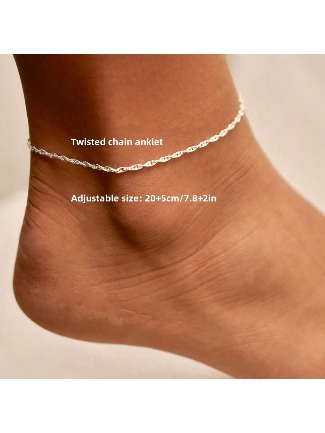Twisted Anklet Minimalist Shiny Anklet Multi-Layer Anklet Women's Silver Anklet Beach Anklet Boho Style Anklet Foot Jewelry Mother's Day Summer Accessory Gift