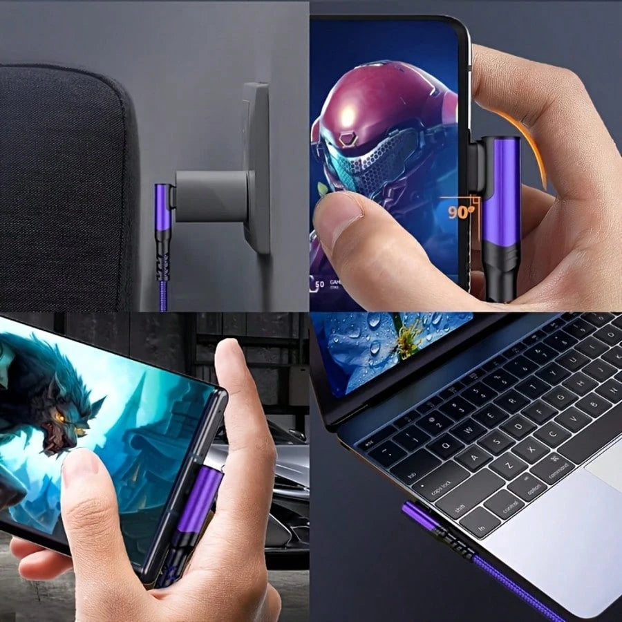 Type-C Fast Charger, USB-A To USB-C Data Cable, Braided USB-C Charging Cable, Compatible With Apple, One+ And Other Smartphones