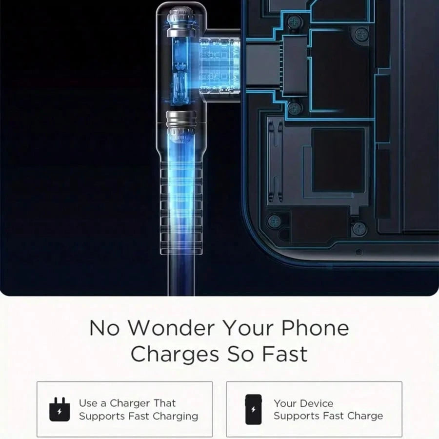 Type-C Fast Charger, USB-A To USB-C Data Cable, Braided USB-C Charging Cable, Compatible With Apple, One+ And Other Smartphones