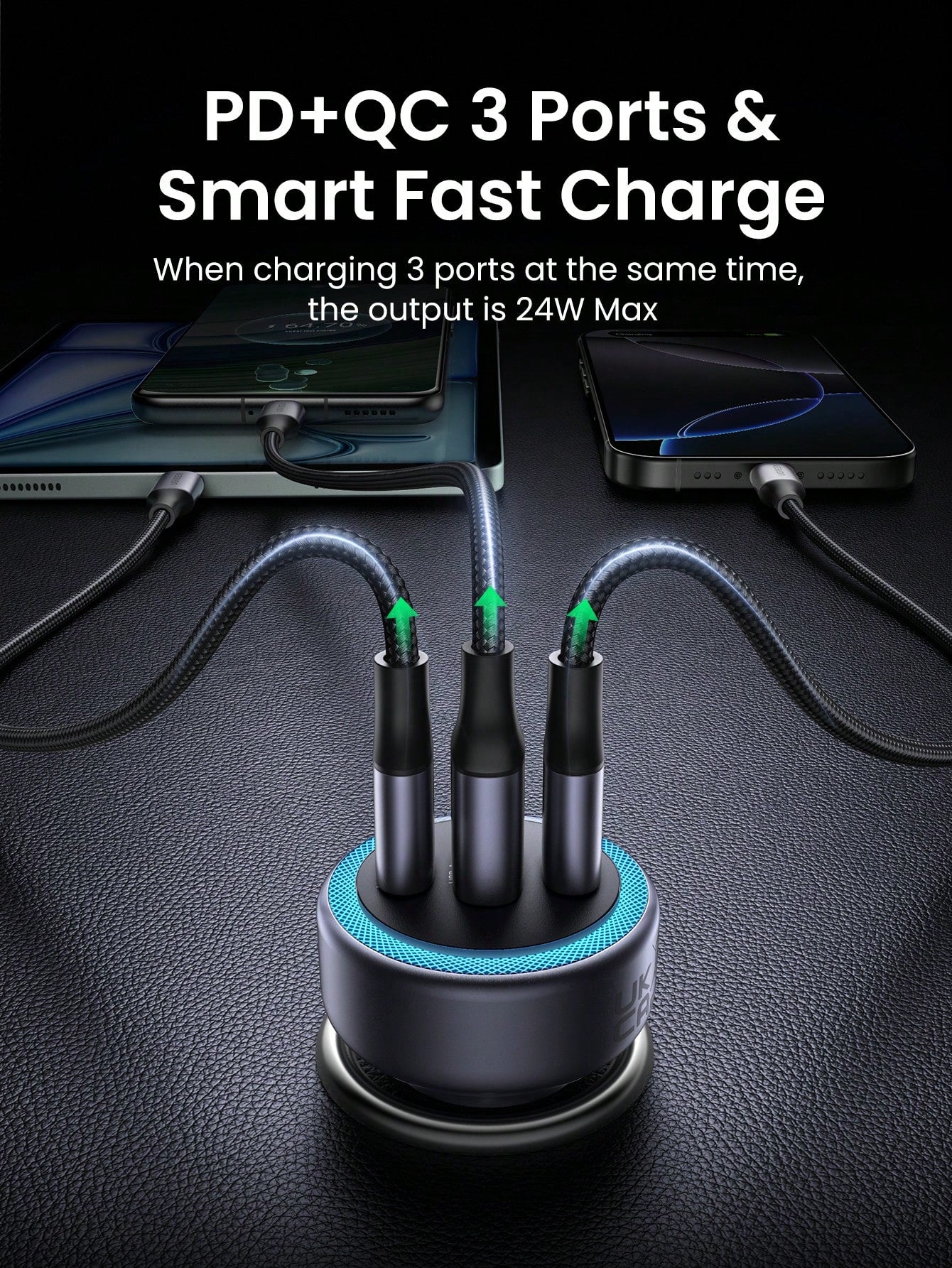 UGREEN Mini Car Charger Simple Practical Multi-Functional