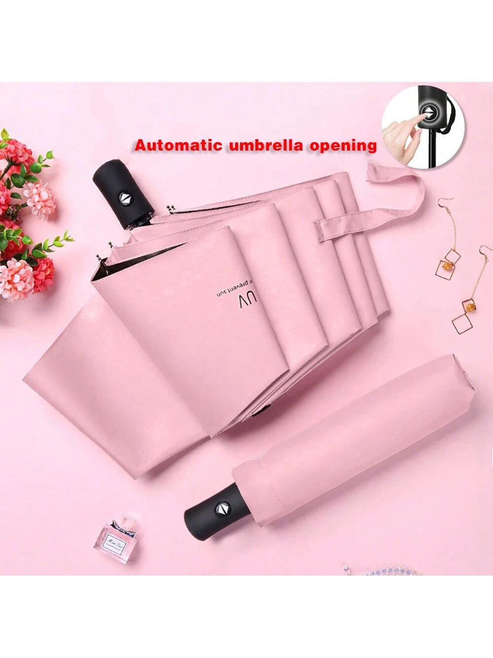 Umbrella Sun Umbrella Folding Umbrella Travel Essentials Dual-Purpose Sun Rain Umbrellas Fully Automatic Umbrellas UV Protection Increased Thickness For Both Men And Women Windproof Compact Collapsibl