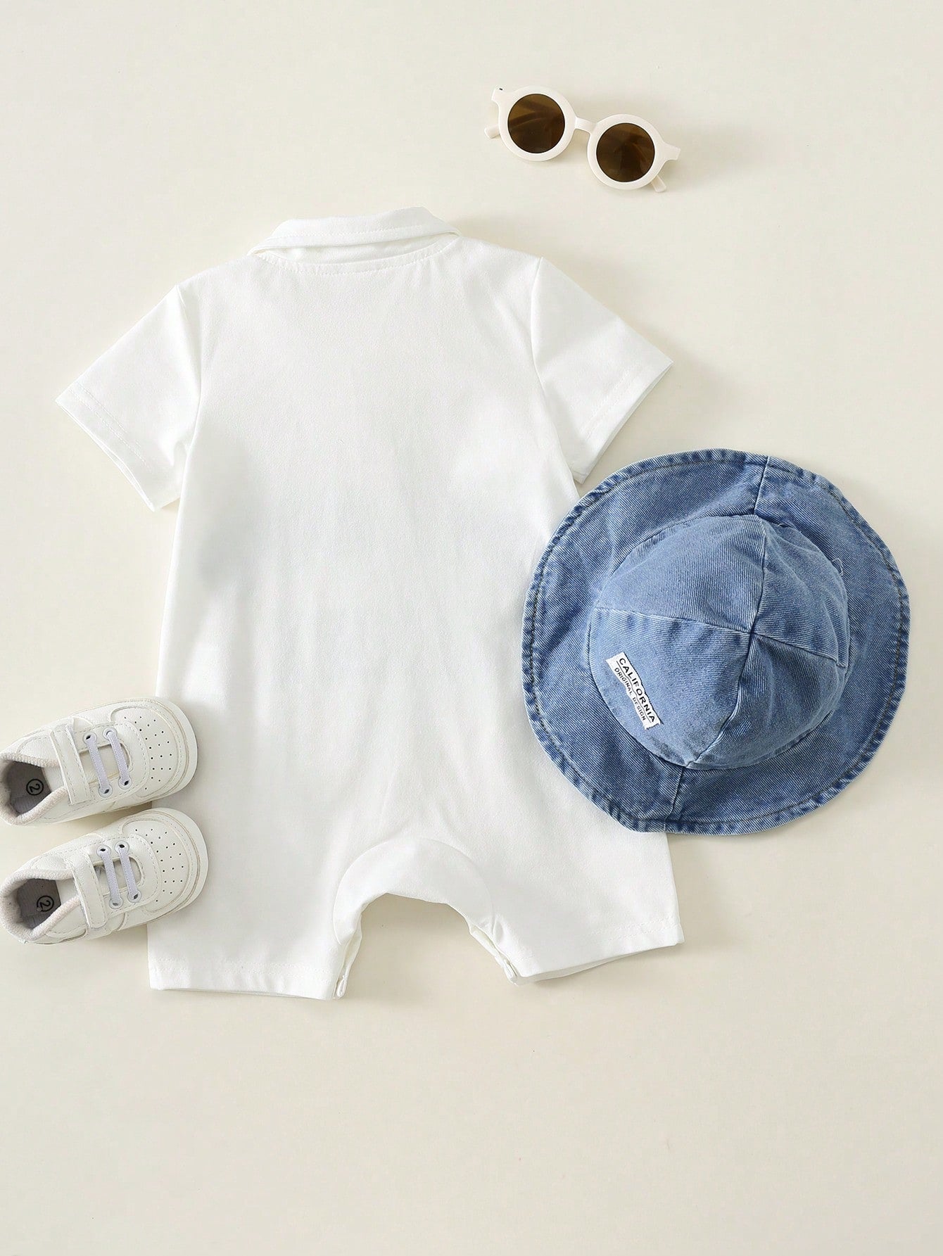 Unisex Baby Boy/Girl Baby Boy 2 Sets Spring/Summer Casual Cute Parent-Child Slogan Short Sleeve Romper And Denim Sun Hat Set, Baby Boy Outfit Sets, Baby Boy Summer Clothes, Streetwear, Baby Clot