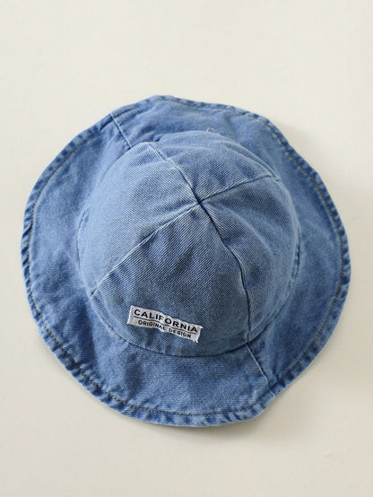 Unisex Baby Boy/Girl Baby Boy 2 Sets Spring/Summer Casual Cute Parent-Child Slogan Short Sleeve Romper And Denim Sun Hat Set, Baby Boy Outfit Sets, Baby Boy Summer Clothes, Streetwear, Baby Clot
