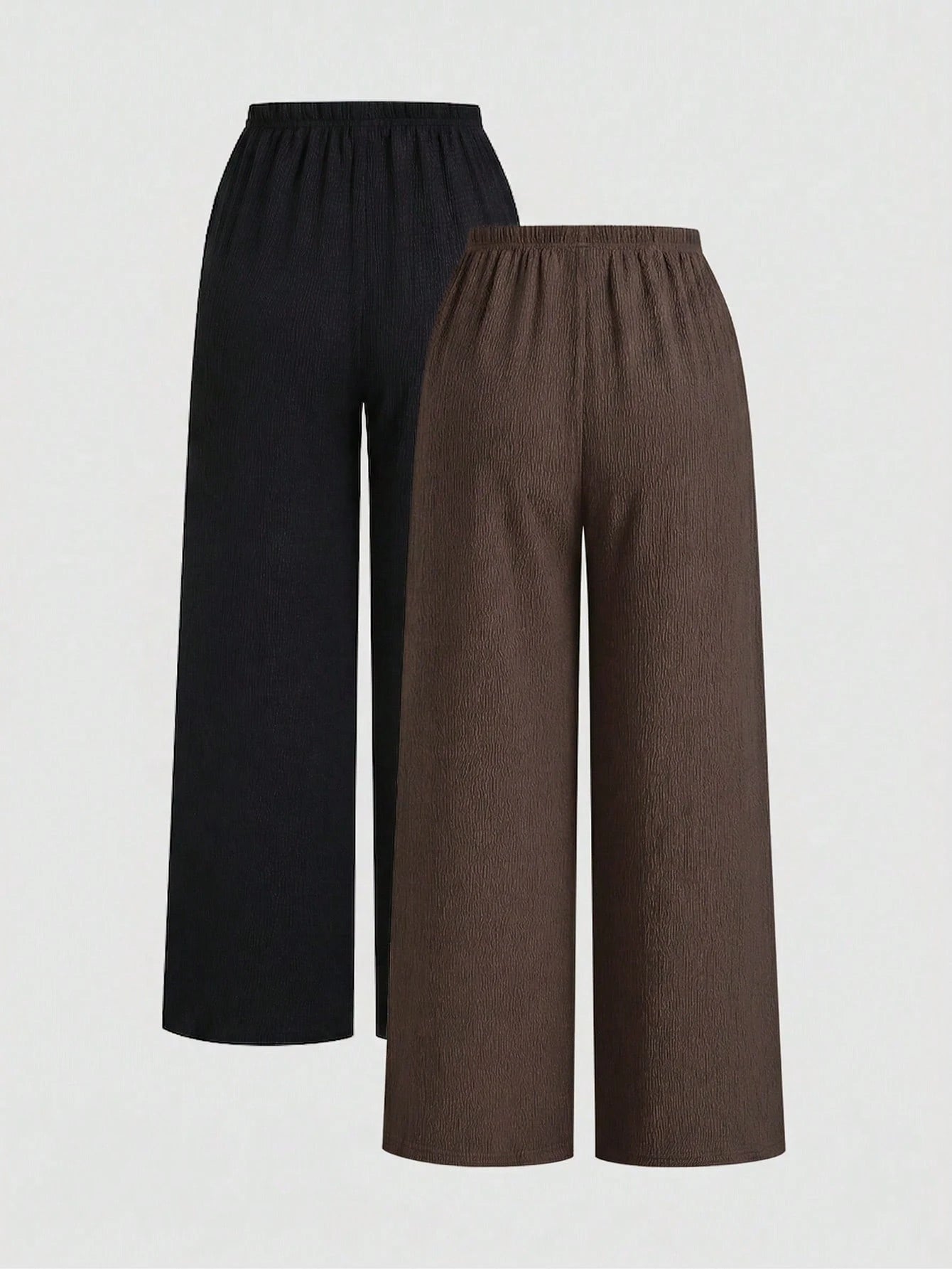 Unity Y2K Casual Vacation Versatile Collegiate Textured Wide Leg Pants