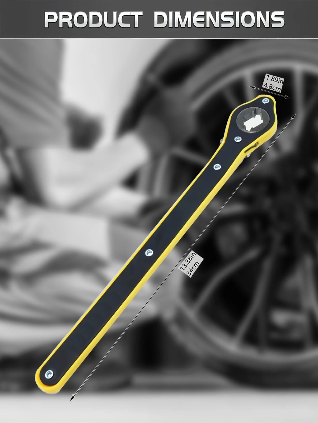 Universal Ratchet Wrench- Dual-Purpose Slotted Wrench, Convenient For Automotive And Tire Maintenance And Repair