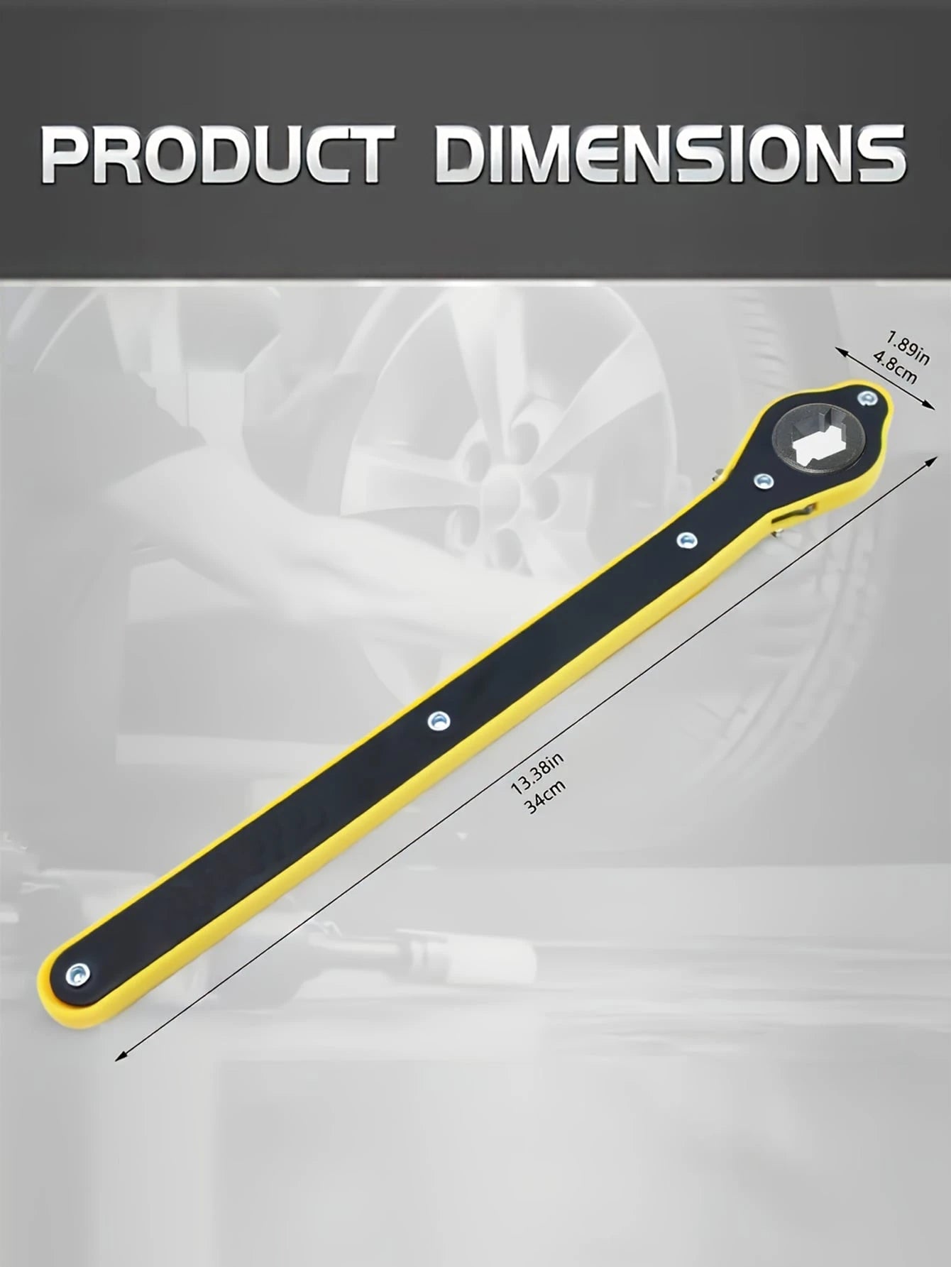 Universal Ratchet Wrench- Dual-Purpose Slotted Wrench, Convenient For Automotive And Tire Maintenance And Repair