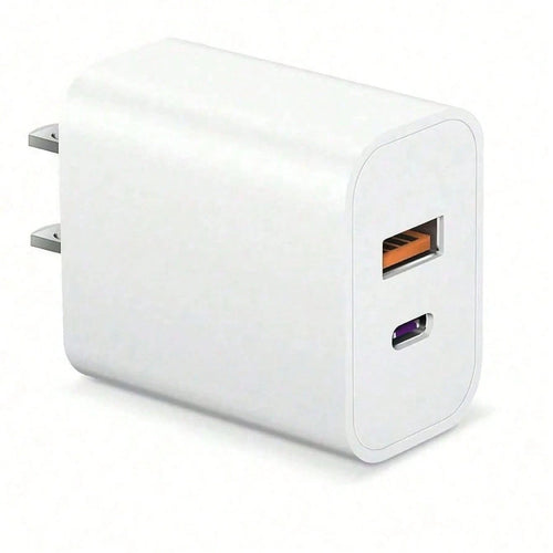 USB-C Charger: Dual-Port (USB-A + Type-C) Fast Charging Wall Block – Compact For Home & Travel| Local Warehouse Suitable For Multiple People Charging, Multiple Devices Charging, Home Charging Needs
