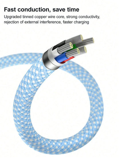 USB-C Fast Charging Cable Compatible With IPhone 17/16/15, USB-C To Type-C Charging & Data Cable (3.3/6.6/10ft Nylon Braided) For Indoor/Outdoor/Travel And Car Use, Fast Charging Compatible With Iphon
