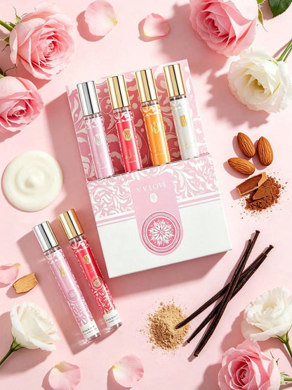 V.V.LOVE Charming Angel 4Pcs Perfume Set| Floral Gourmand Scent With Rose Milk, Almond Biscuit & Sandalwood| 35ml4