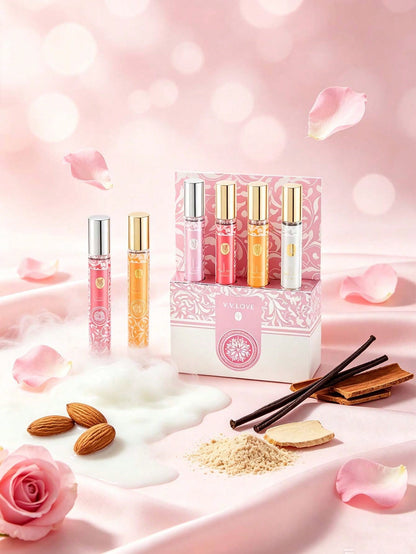 V.V.LOVE Charming Angel 4Pcs Perfume Set| Floral Gourmand Scent With Rose Milk, Almond Biscuit & Sandalwood| 35ml4