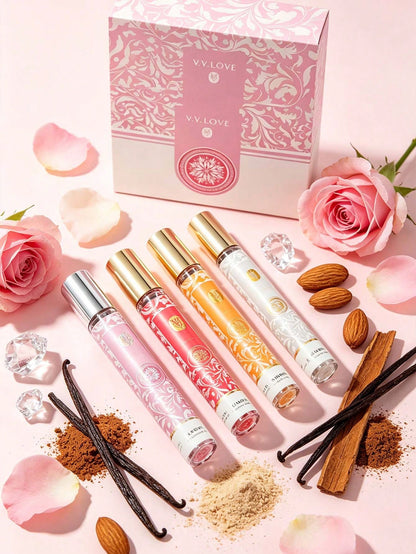V.V.LOVE Charming Angel 4Pcs Perfume Set| Floral Gourmand Scent With Rose Milk, Almond Biscuit & Sandalwood| 35ml4
