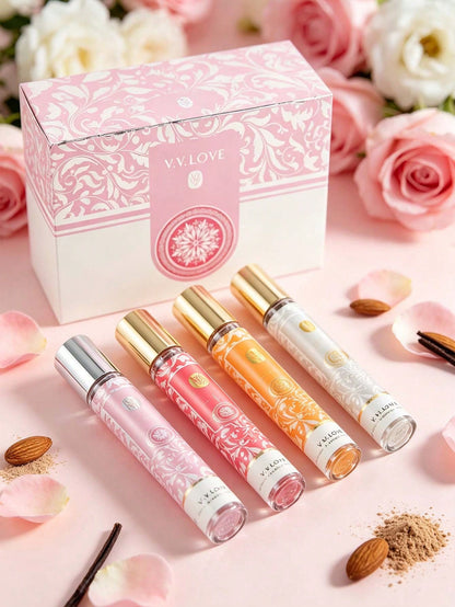 V.V.LOVE Charming Angel 4Pcs Perfume Set| Floral Gourmand Scent With Rose Milk, Almond Biscuit & Sandalwood| 35ml4