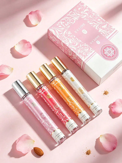 V.V.LOVE Charming Angel 4Pcs Perfume Set| Floral Gourmand Scent With Rose Milk, Almond Biscuit & Sandalwood| 35ml4