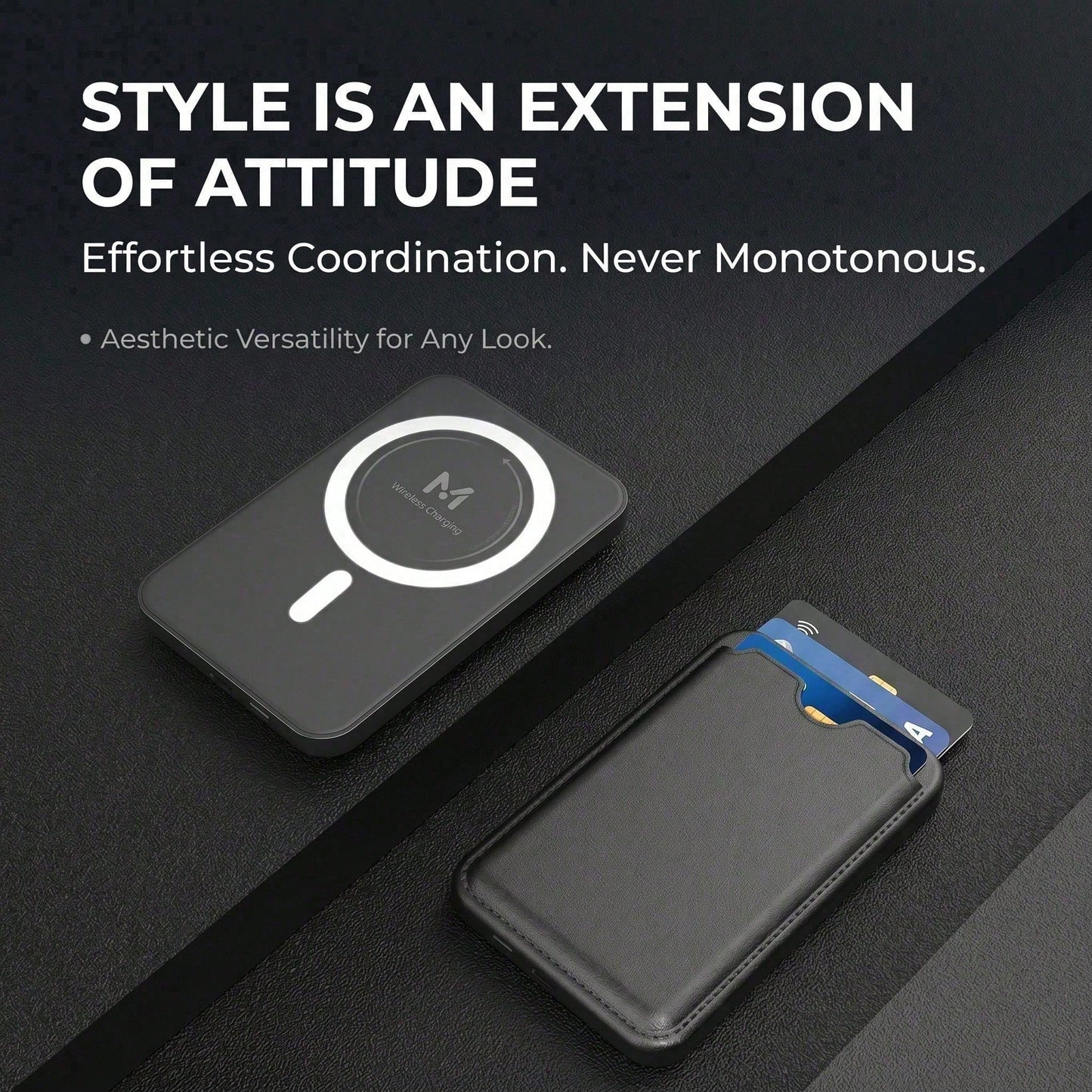 Vacation Essential 5000mAh Magnetic Wireless Power Bank Wallet 15W Wireless Charging 22.5W Wired Fast Charging Card Slot Ultra Slim Portable Battery Pack Summer Travel Compatible With IPhone 15 Pro Ma