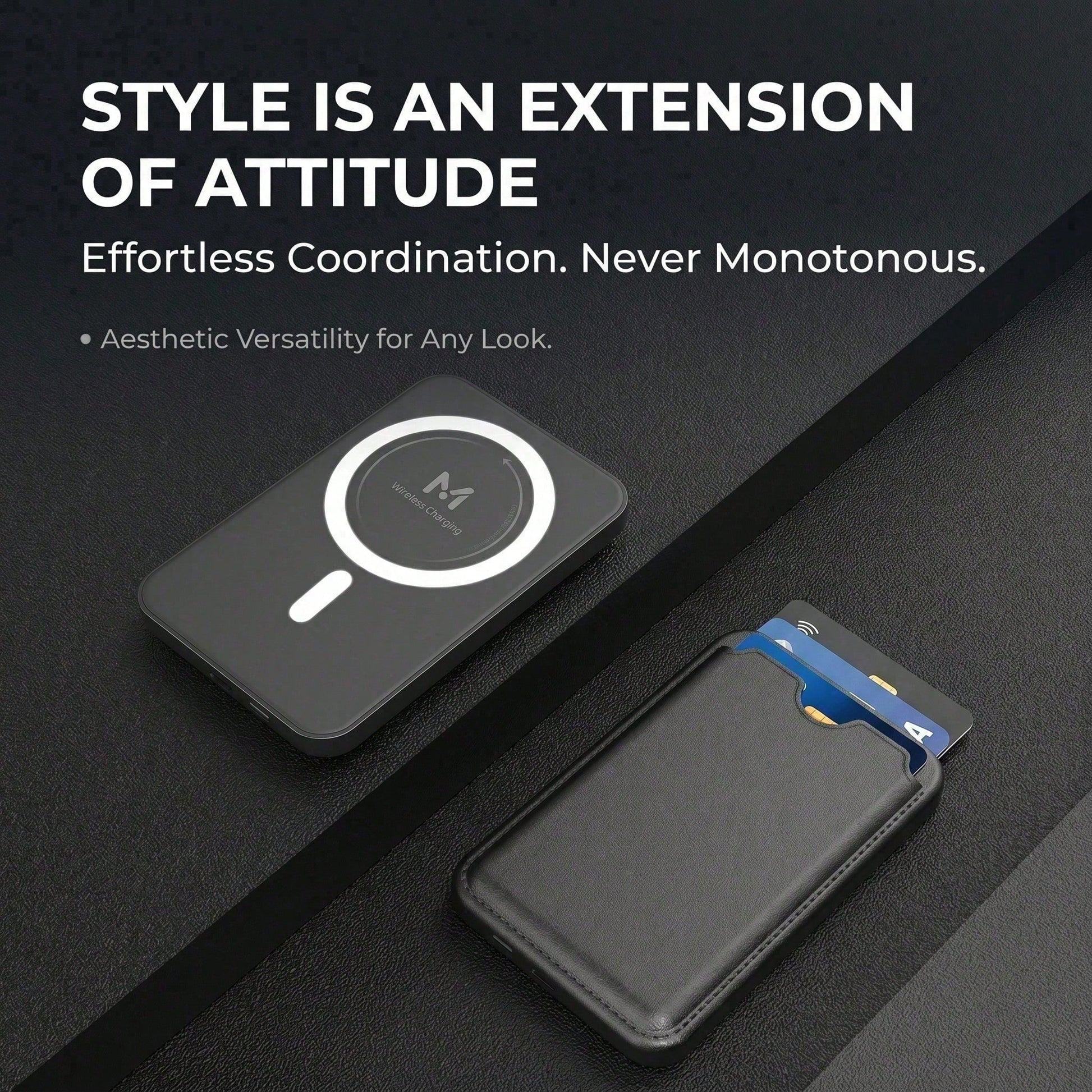 Vacation Essential 5000mAh Magnetic Wireless Power Bank Wallet 15W Wireless Charging 22.5W Wired Fast Charging Card Slot Ultra Slim Portable Battery Pack Summer Travel Compatible With IPhone 15 Pro Ma