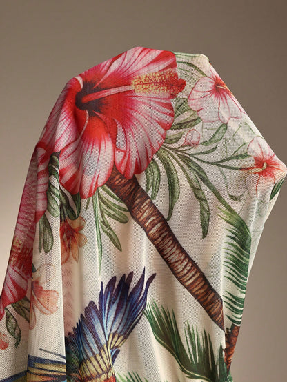Vaclyn 2026SS Spring/Summer New Coconut Tree Placement Print Vacation Beach Seaside Casual Women's Cover-Up