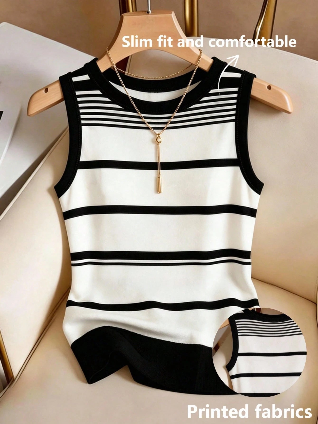 Vaclyn Women's Patchwork Pattern Sleeveless Round Neck Button Casual Fashion Tank Top