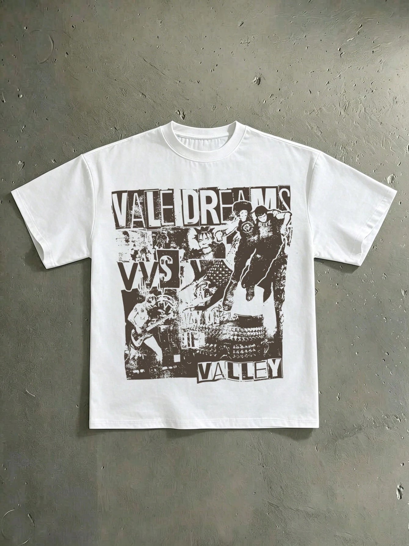 Valley Dreams V Vs. Punk Rock Pattern, Y2k Cotton Top For Casual Comfort, Machine Washable, Local Warehouse Shipping, Suitable For Both Men And Women