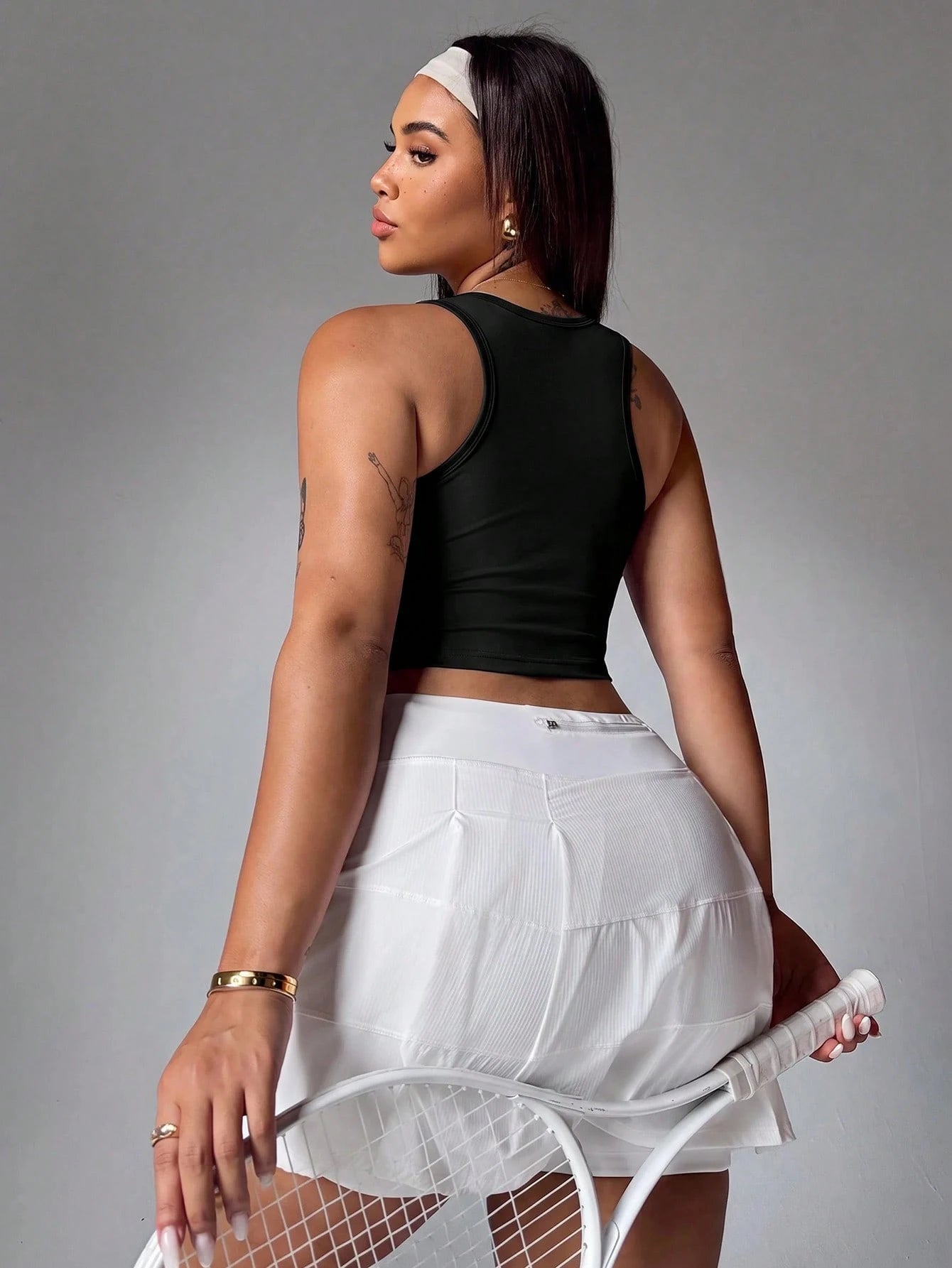 Velisys Velisys Women's Plus Size Solid Color Cropped Sports Tank Top