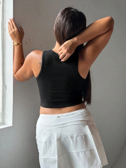 Velisys Velisys Women's Plus Size Solid Color Cropped Sports Tank Top