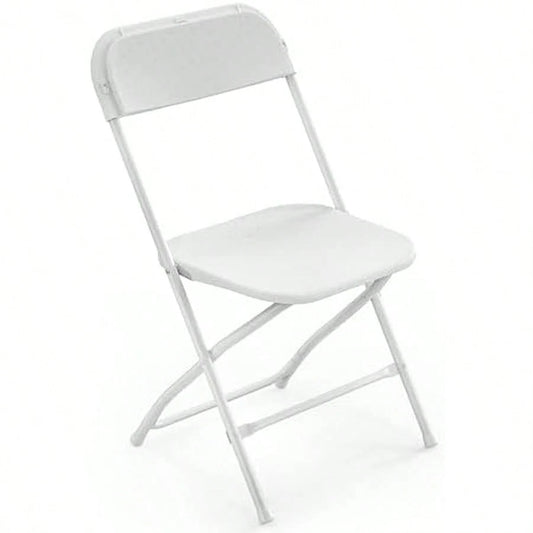 VINGLI 10 Pack Black Plastic Folding Chair, Indoor Outdoor Portable Stackable Commercial Seat With Steel Frame 350lb. Capacity For Events Office Wedding Party Picnic Kitchen Dining