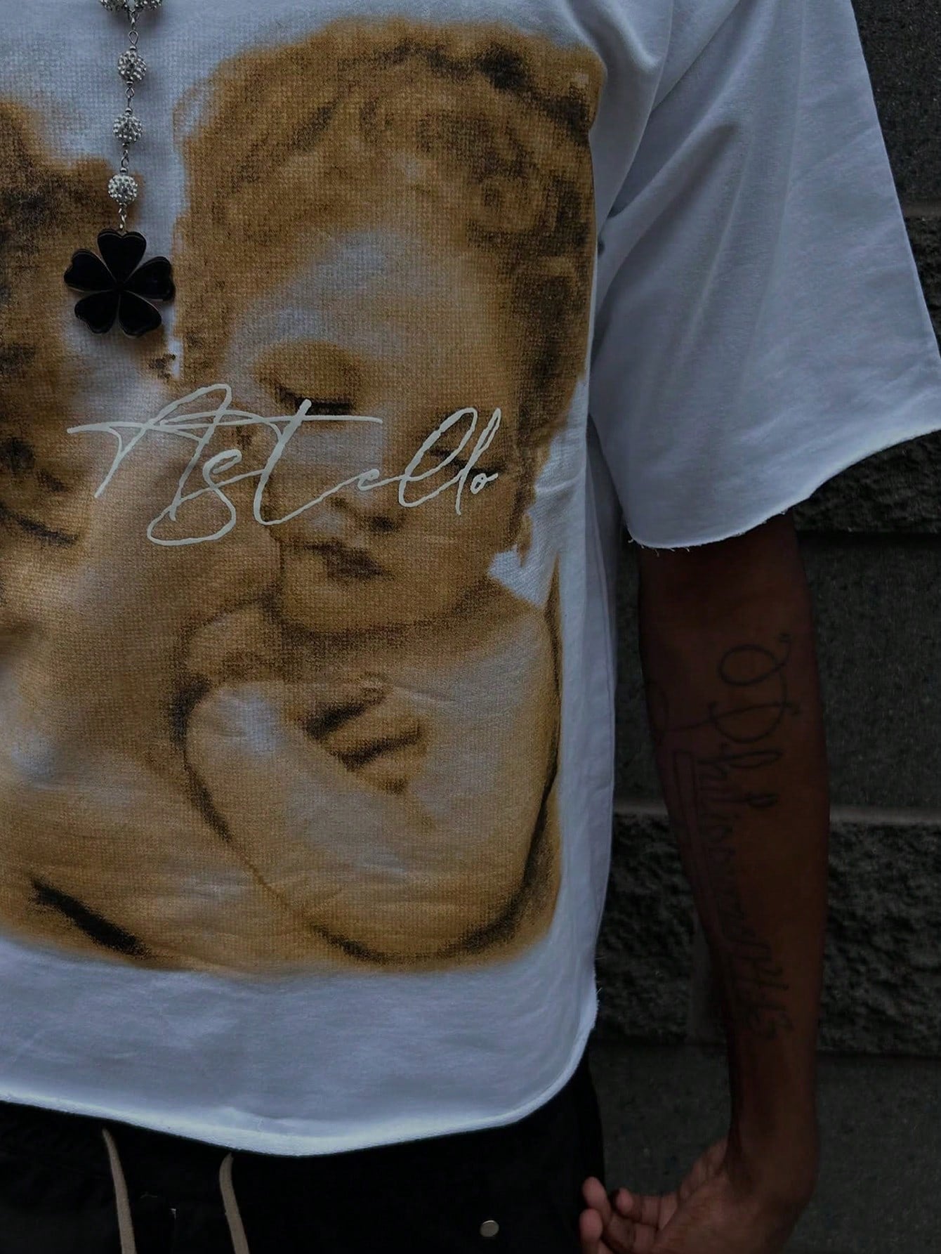 Vintage Art Classic "Angel Children" Short Sleeve T-Shirt, Summer Street Style Short Sleeve T-Shirt, Cool Design Retro Men's Daily Top