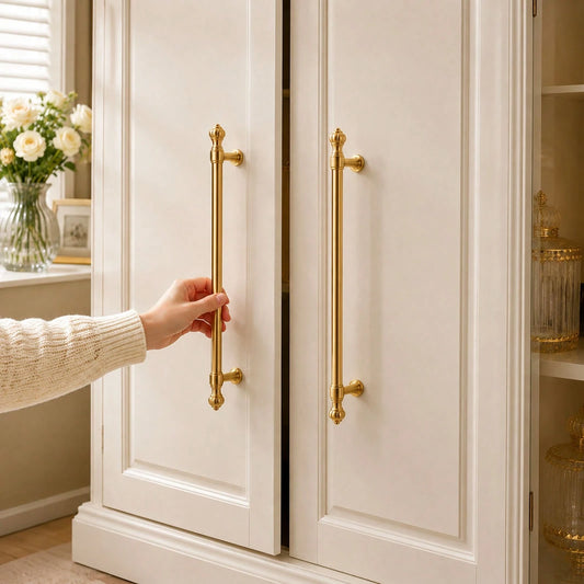 Vintage Gold Cabinet Handles & Knobs Set, Decorative Drawer Pull Hardware For Kitchen Cabinets, Wardrobes, Dressers, Cupboards, Bathroom Furniture & Home Upgrade