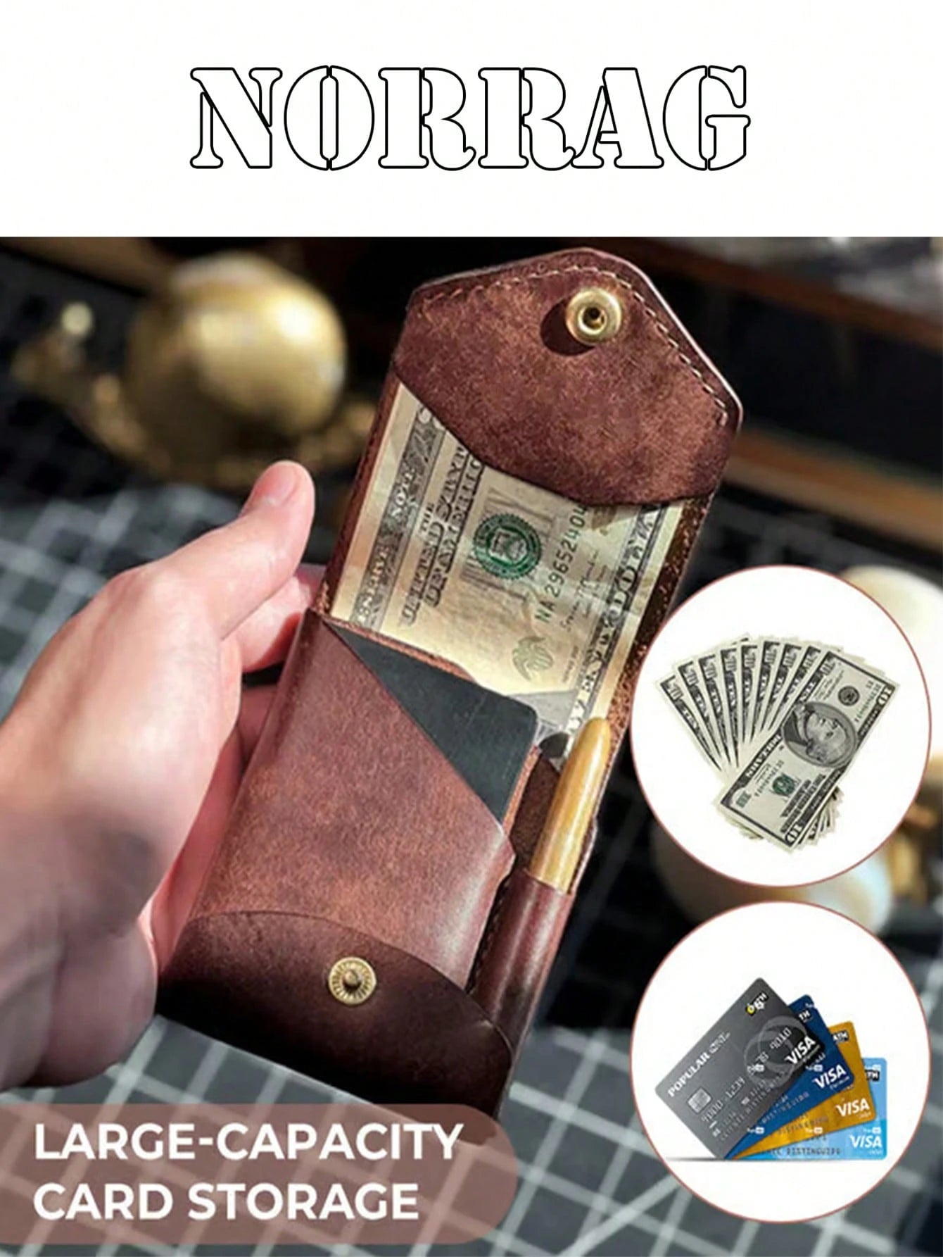 Vintage Mini Coin Purse Magnetic Men's Wallet, Solid Color Multi-Function Card Holder, Fashion Winter Hot Selling Item